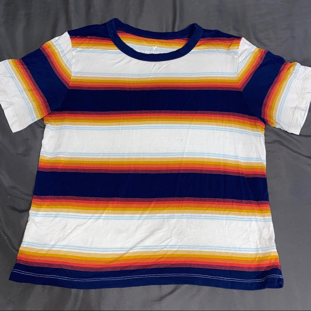 Rainbow stripe tee